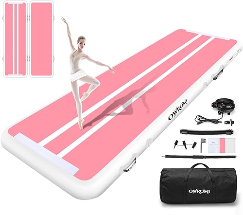 Colchonetas inflables para gimnasia de 10131620 pies para niños, tapete de entrenamiento de 48 pulgadas de grosor con bomba eléctrica, equipo de