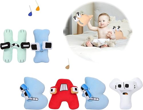 Miniatura 4 de Juguetes de peluche del alfabeto, peluche de la serie 26 letras, decoración de almohada suave de divertido peluche, regalos de vacaciones y