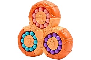 MEIEST Rotating Magic Bean Cube Spinner: 2-in-1 Puzzle Educational Toy