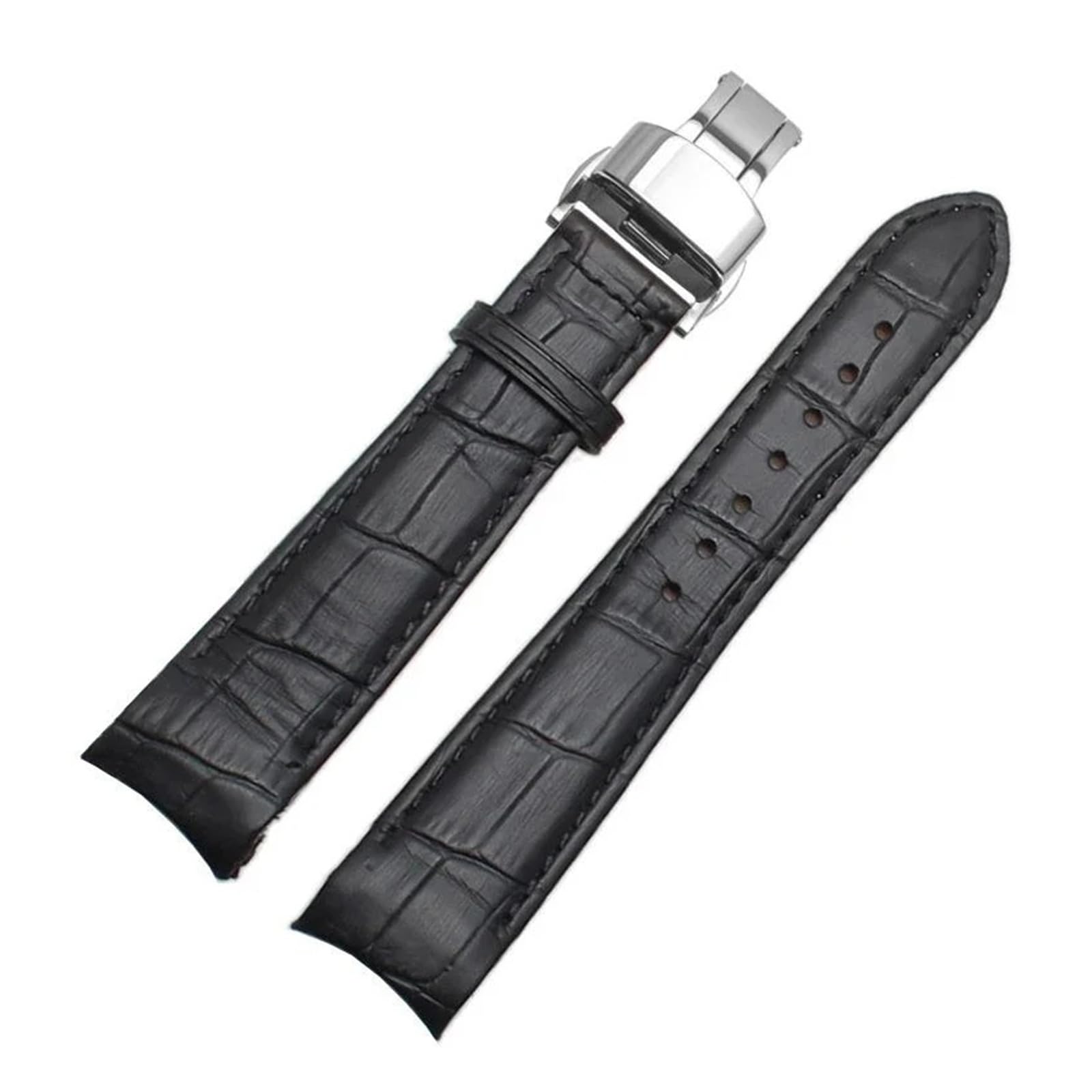HMFang Compatibile con Cinturini for Orologi Tissot, Fibbia A Farfalla di Ricambio, Cinturino for Orologio in Vera Pelle di Vitello