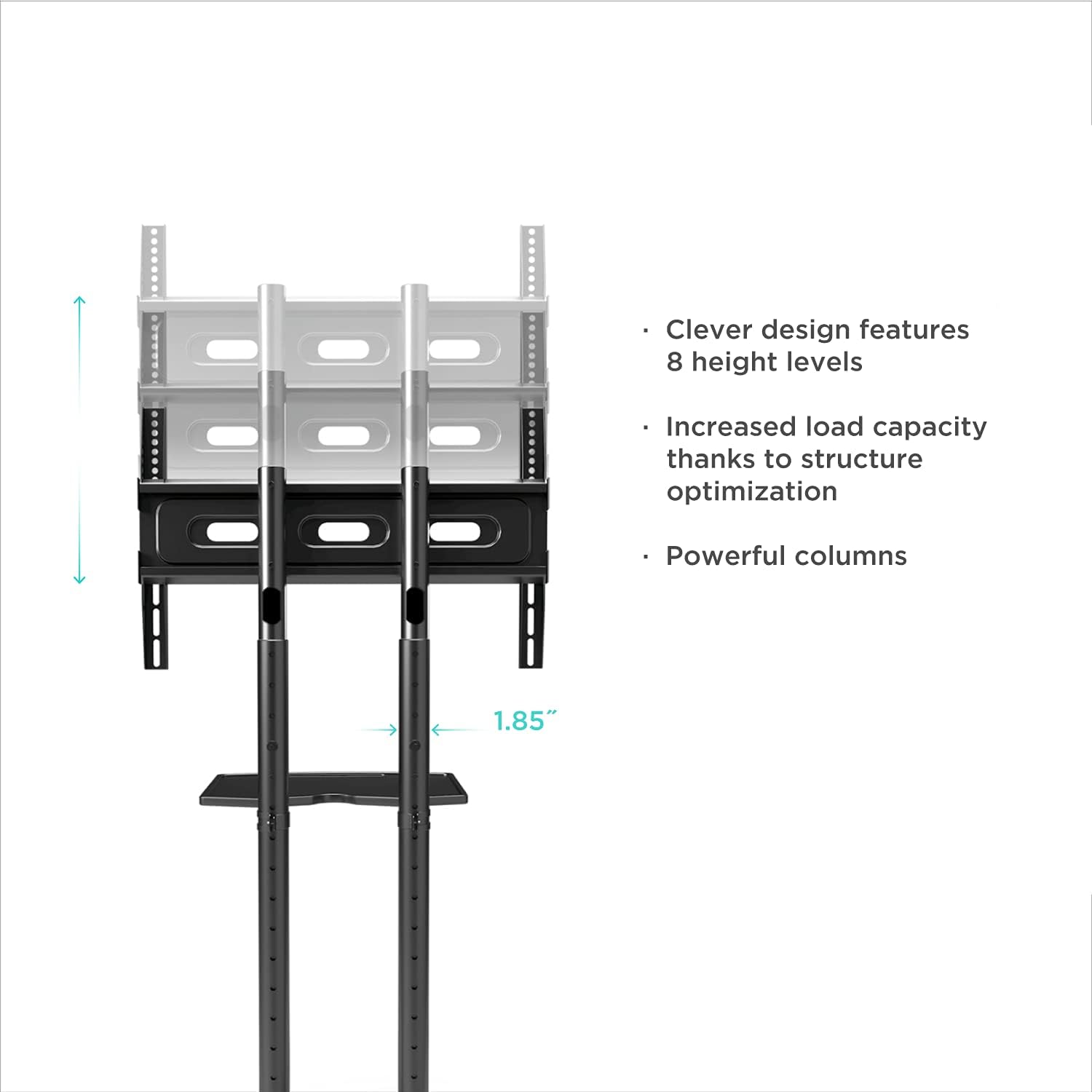 ONKRON Mobile TV Stand Rolling TV Cart for 40 to 65 Inch LCD LED TV Screens with Wheels Shelves (TS1351) : Office Products