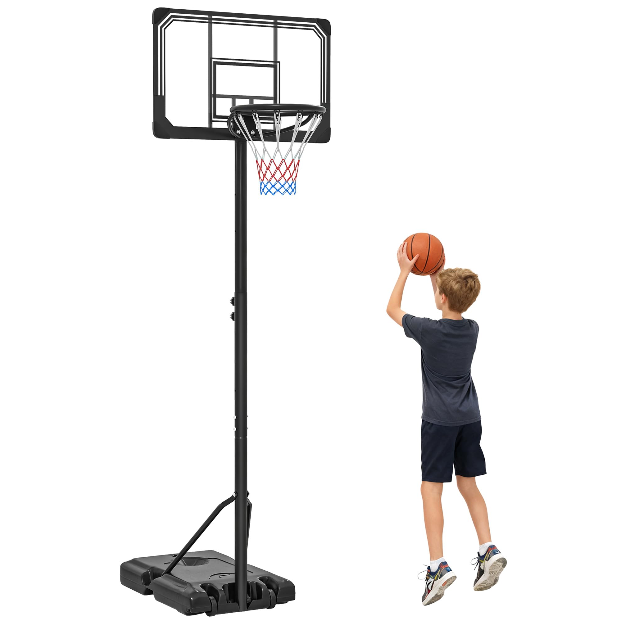 SPORTNOW Canestro Basket 2 In 1 Con Bersaglio Freccette Magnetico – Altezza Regolabile 129-179 Cm