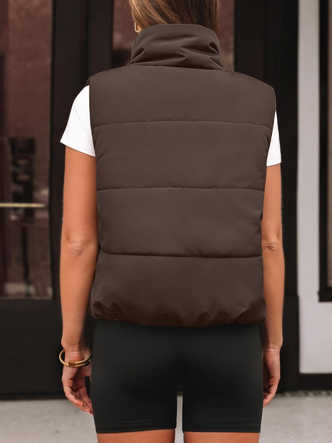AUTOMET Women‘s Cropped Puffer Vest, Y2K Inspired Sleeveless Gilet for Fall Winter Spring, Casual to Street Outerwear - Image 4