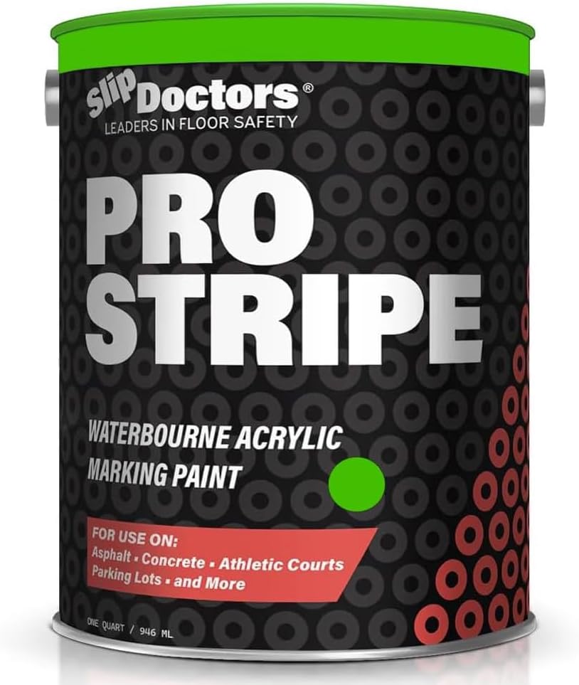 - Pro Stripe Line Marking Paint – Neon Green Court, Parking Lots & Surface Restoration - (EV Green, 1 Gallon)