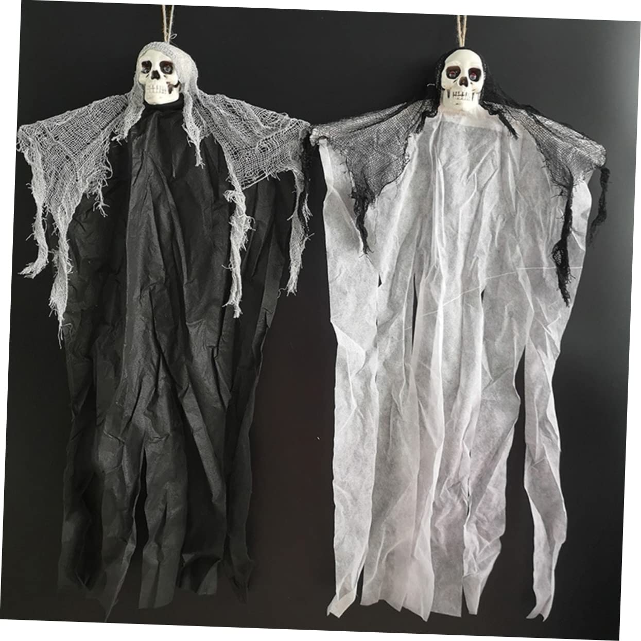 Abaodam Horror Artikel 4 Stück Geisterhausdekoration Hängende Geisterrequisiten Horror-dekoartikel Geisterfest-Requisiten Halloween-schädeldekorationen Skelett Ornament