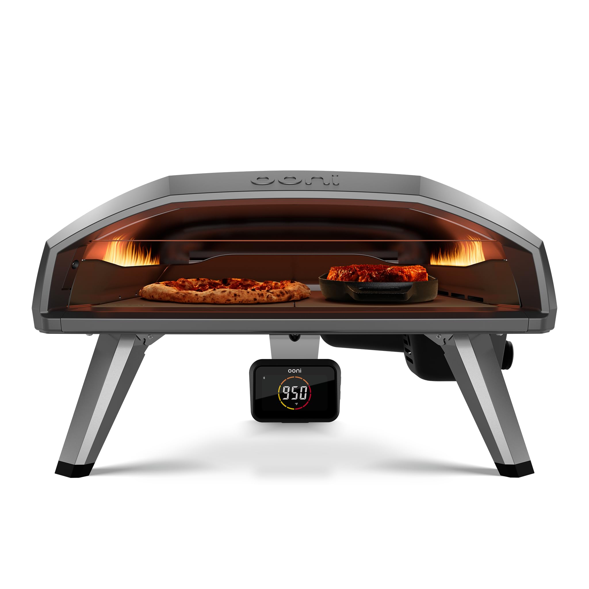 Ooni Koda 2 Pro – Four à Pizza à Gaz 18" – Noir Fonte – 2 Zones de Cuisson – Pizza Napolitaine en 60s – Four Extérieur Haute Performance - (37mbar Propane FR)