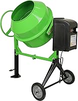 Cimcame 140L Electric Concrete Mixer 5.0 Cu Ft Portable Wheelbarrow - 600W Power for Cement Stucco Mortar Seeds