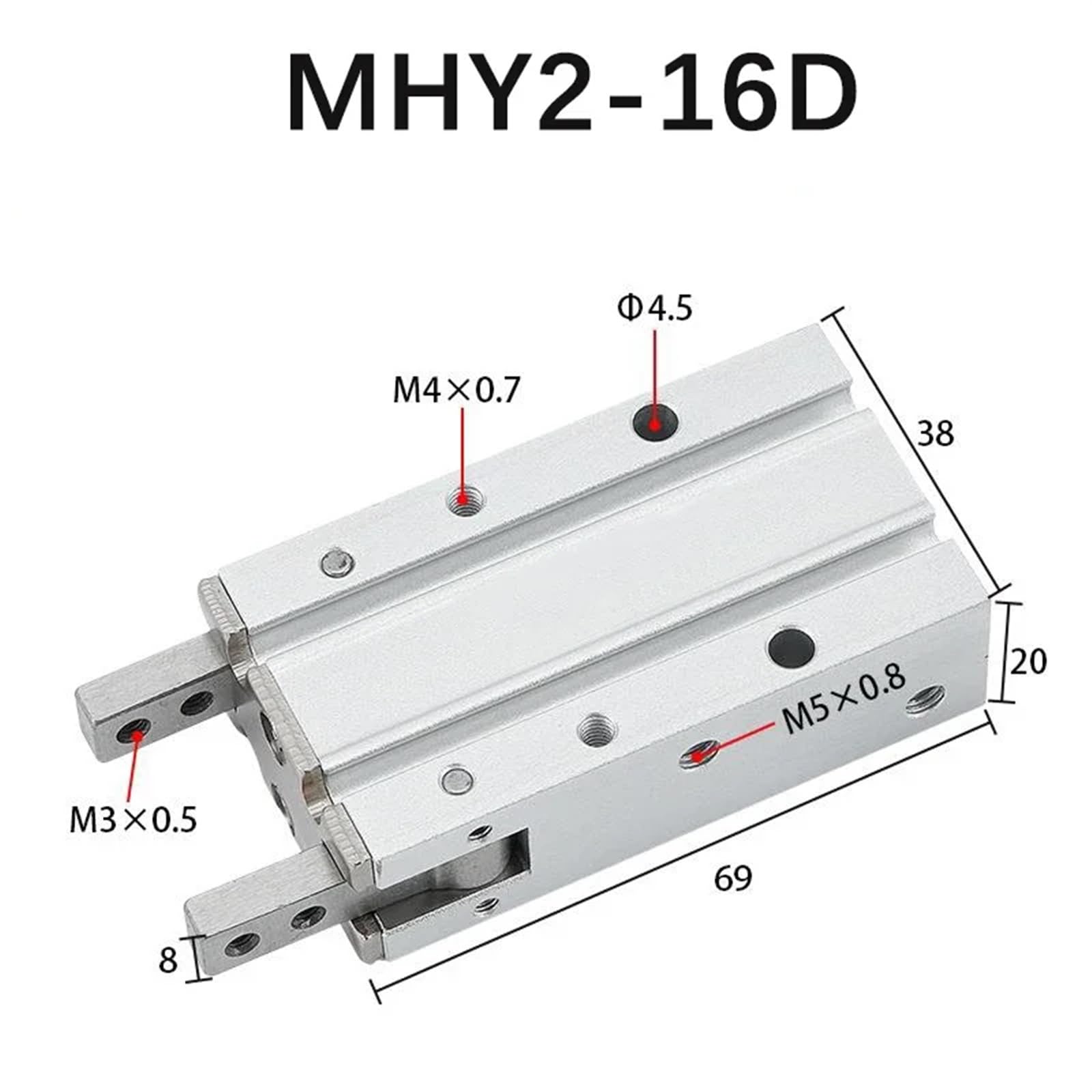 1PC MHY2-10D/16D/20D/25D Pneumatic Gripper Finger Cylinder With 180 Degree Opening And Closing Air Gripper(MHY2-16D)