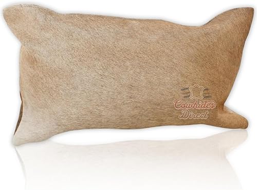 Cowhides Direct Almohada de piel de vaca genuina (color topo, 16 x 16 pulgadas), auténtica funda de almohada de piel de vaca brasileña con rellenos disponible en Yaxa Costa Rica