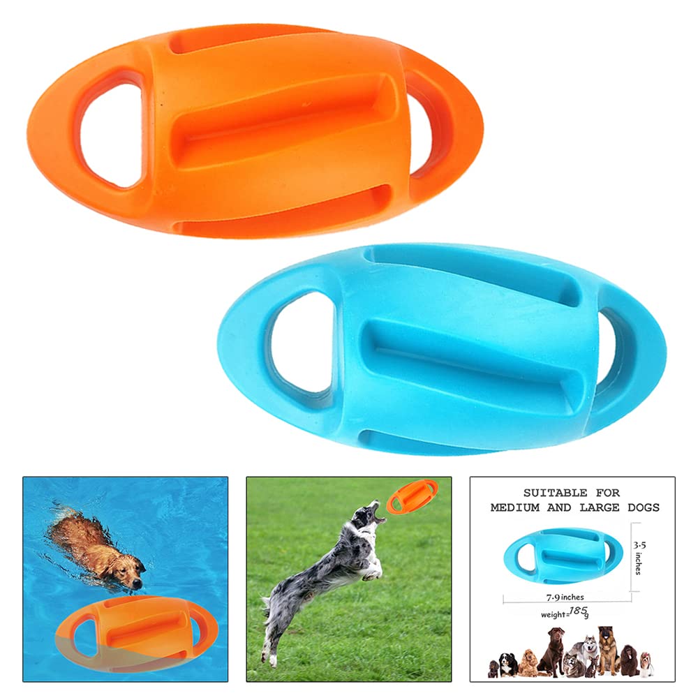 Hundegeräuschspielzeug Bissfest Schwimmendes Wasserblasform-gummispielzeug Rugby-zugring Interaktives Trainingshundespielzeug