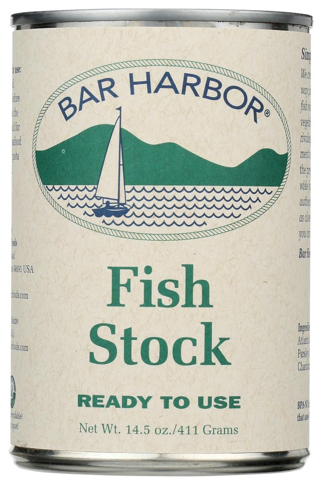 Bar Harbor Fish Stock, 14.5 oz (411g) – Ready-to-Use Haddock Stock, Chef-Favorite for Risotto, Rice & Pasta
