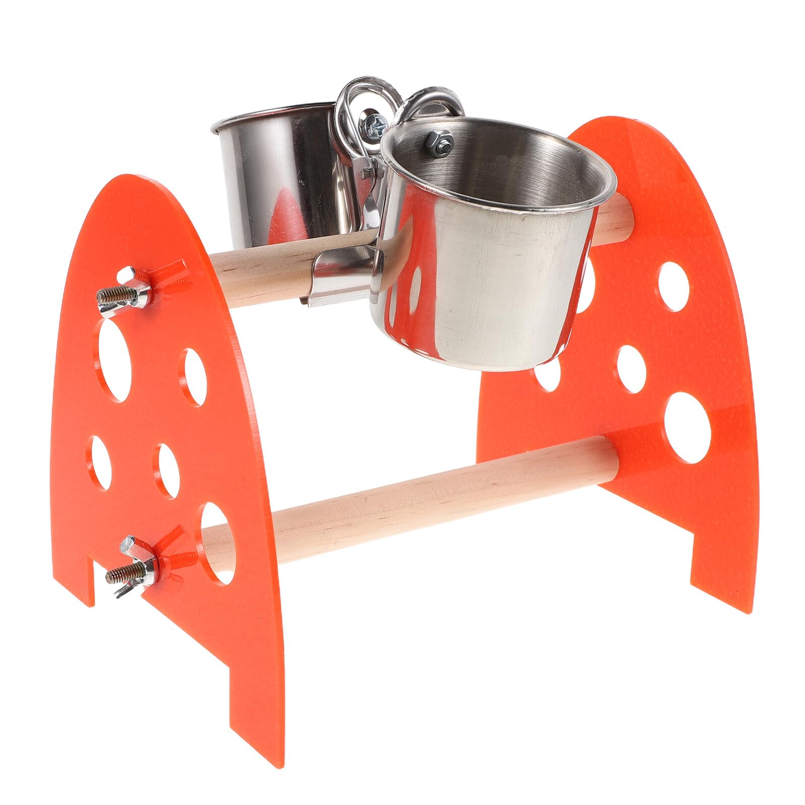 Perchoir pour perruches à hauteur réglable avec bol amovible lavable