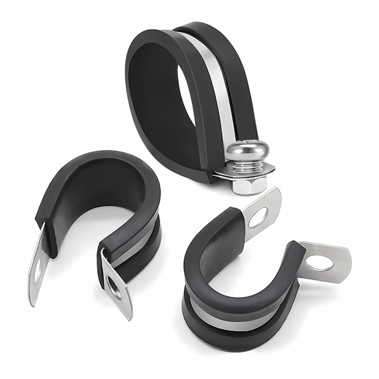 10 pz 6-60mm Gomma In Acciaio Inox 304 Morsetto Del Cavo Tubo di Metallo Imbottito Isolato a Forma R Filo Installazione del staffa fissa Morsetti Per tubi(M14)