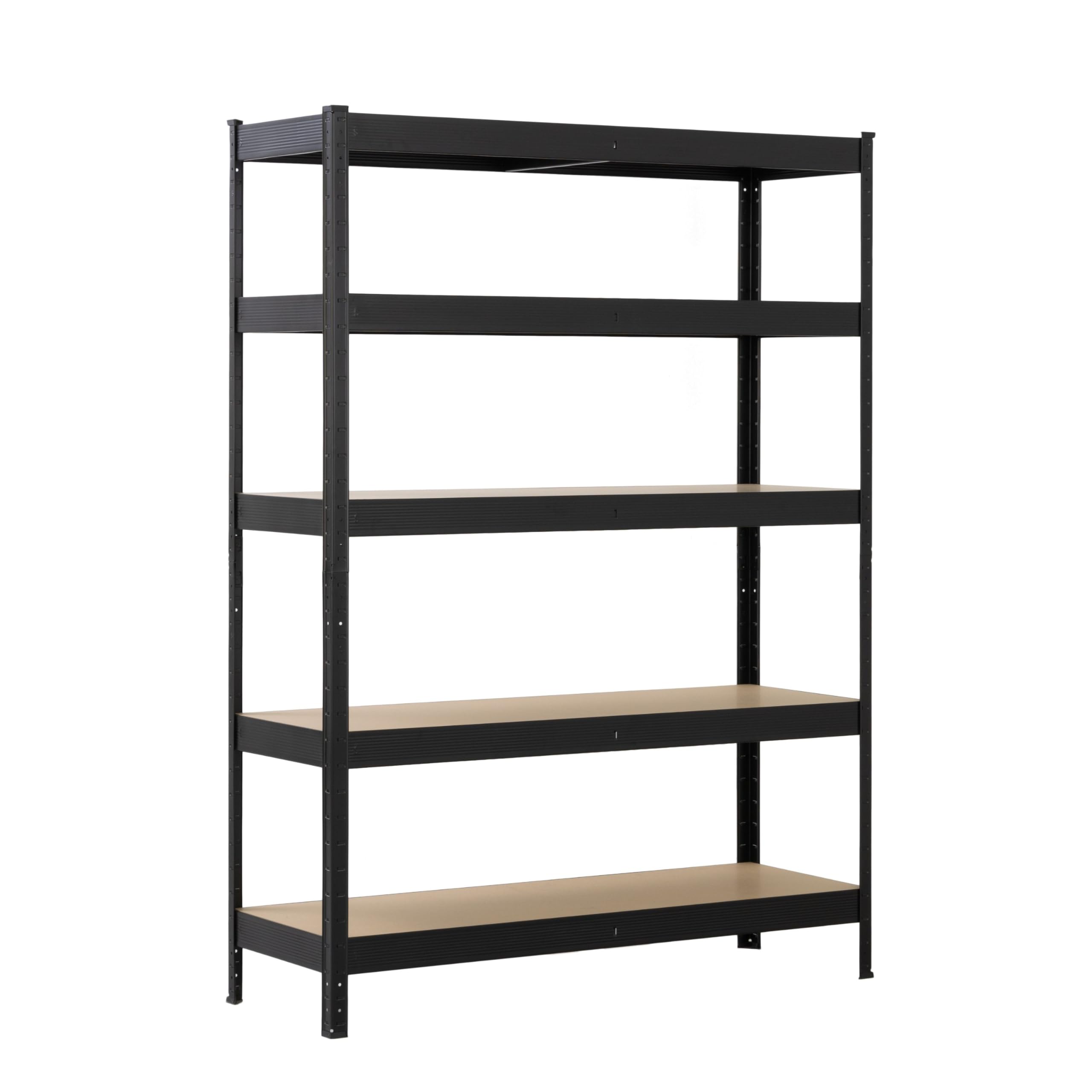 SCHULTE Regalwelt Schwerlastregal mit 5 MDF-Böden, 180x130x45 cm (HxBxT), 150 Kg Traglast pro Boden, schwarz