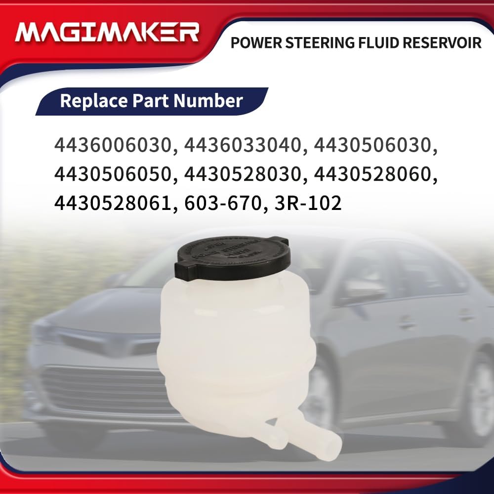 Power Steering Fluid Reservoir Tank w/Cap Compatible with Toyota Camry Solara Avalon, Compatible with Lexus ES300 ES330 ES350 2002-2012 Replace 4436006030 4430506030