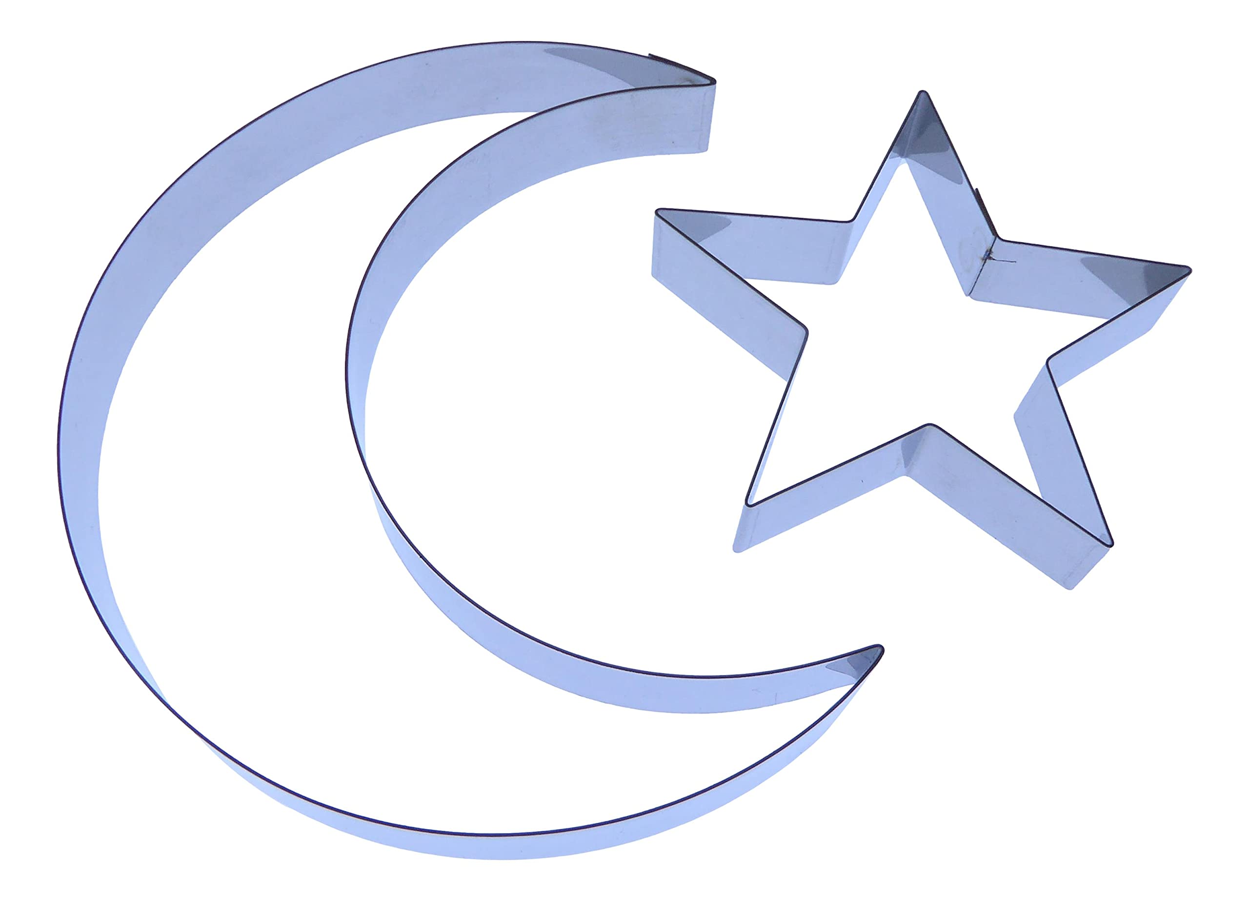 Valley Cutter Company Crescent Moon and Star Cookie Cutter, Stainless Steel, Rust Resistant, Sharp Cutting Edge