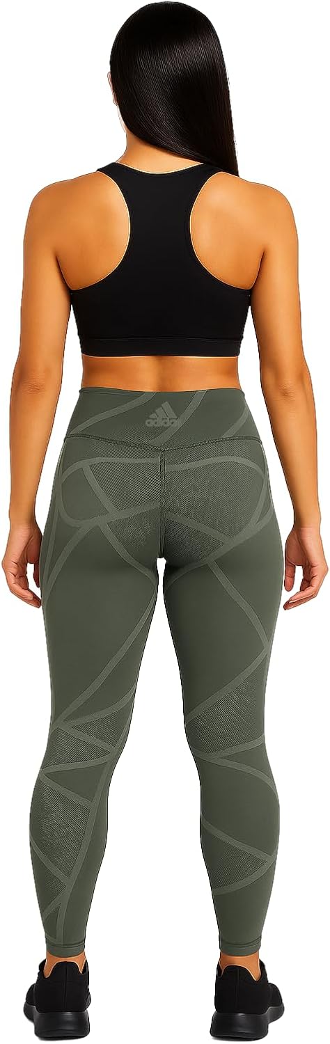 adidas Women's Believe This High Rise PK Tights, Legend Earth