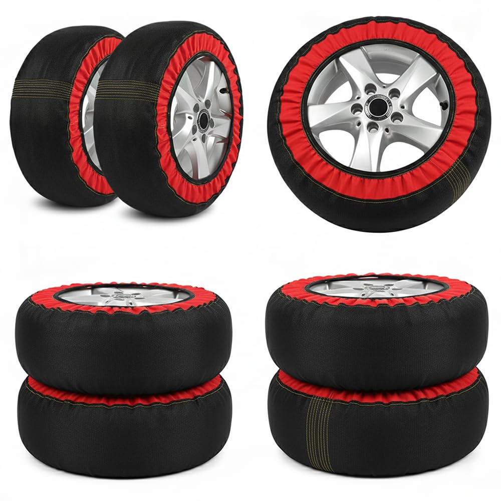 Catene da Neve in Tessuto per Auto per Polestar 4 (P419 2024-2025 2026), Calze Antiscivolo per Pneumatici, Aiuto alla Trazione per Guida Invernale Sicura su Neve e Ghiaccio,4PCS