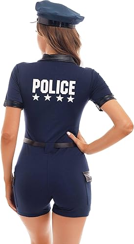 Miniatura 4 de YEAHDOR Disfraz sexy de oficial de policía de Halloween para mujer, disfraz de policía, cosplay, uniforme de policía
