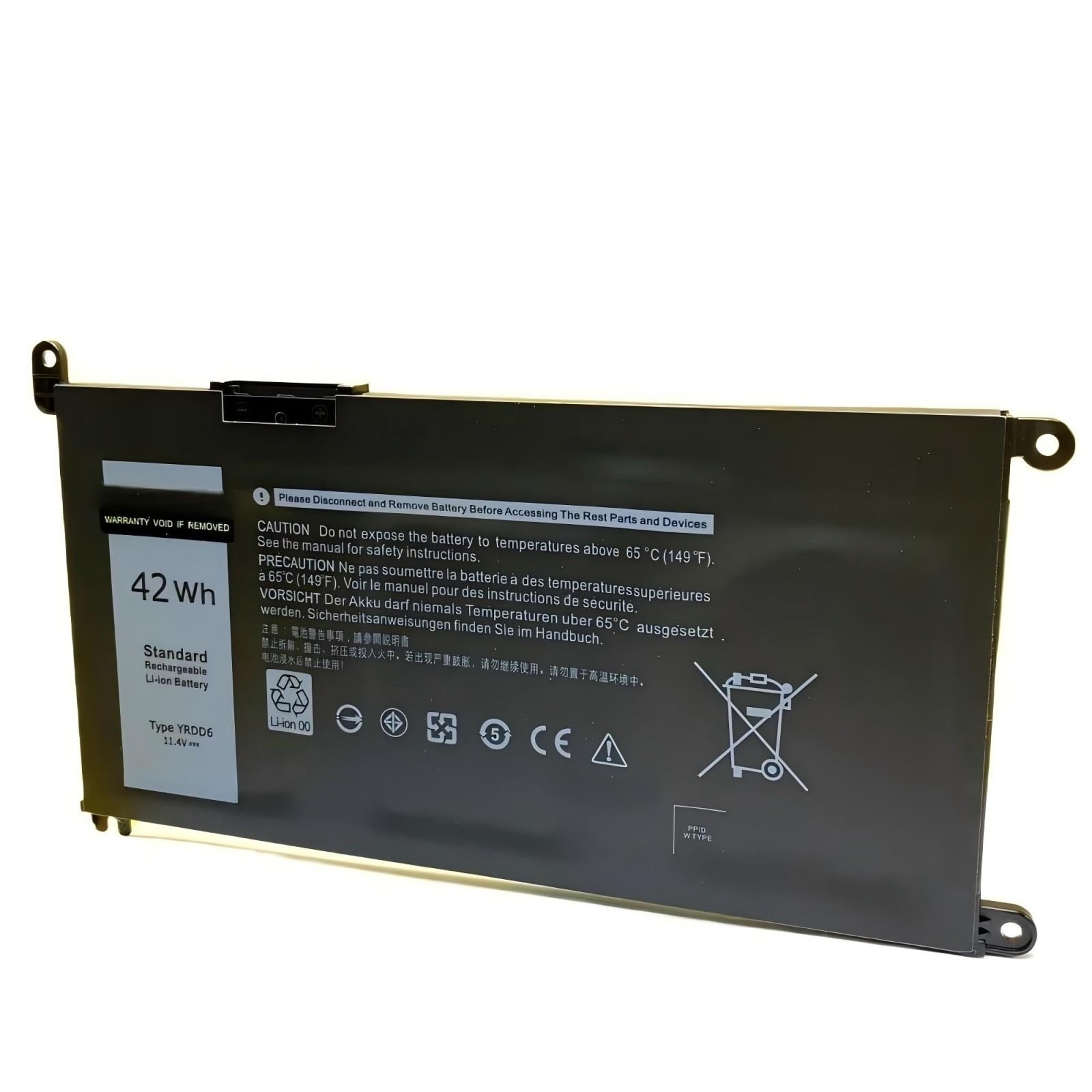 YRDD6 Batteria di ricambio for laptop, compatibile for Vostro 3491 3501 3590 3490 3591 5490 5581 5481 3400 3401 3405 3500, compatibile for laptop Latitude 3300 3401 3379