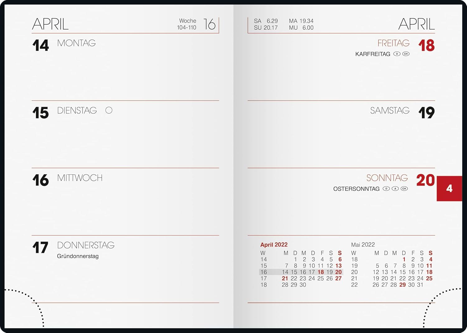 BRUNNEN Weekly calendar model 713 2023 sheet size 7.2 x 10.2 cm burgundy