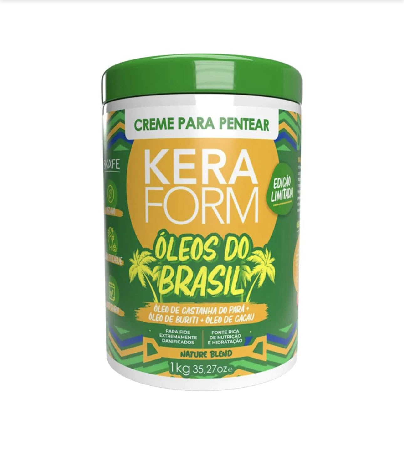 keraform - Creme para Pentear Oleos do Brasil 1Kg-Crema para peinar para cabellos maltratados, White