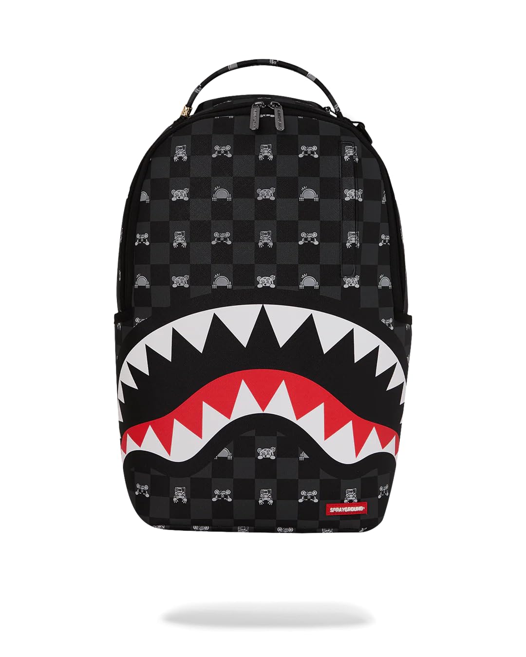 SPRAYGROUND Zaino Nero GRAY PEEKING CHARACTER CHECK DLXSV BACKPACK