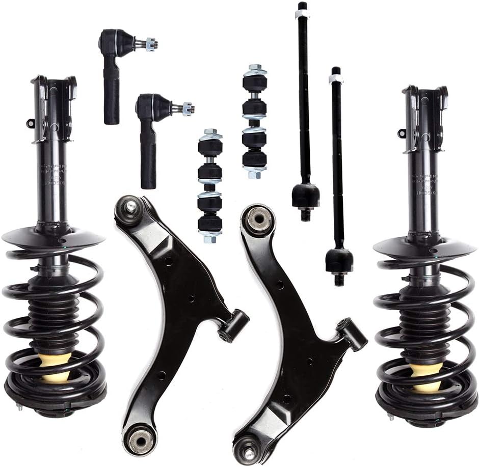 SCITOO - (10pcs) Front Strut Spring Assembly Control Arm and Ball Joint Assembly Stabilizer Bar Link Kit Tie Rod End fit for 2001-2010 for Chrysler PT Cruiser