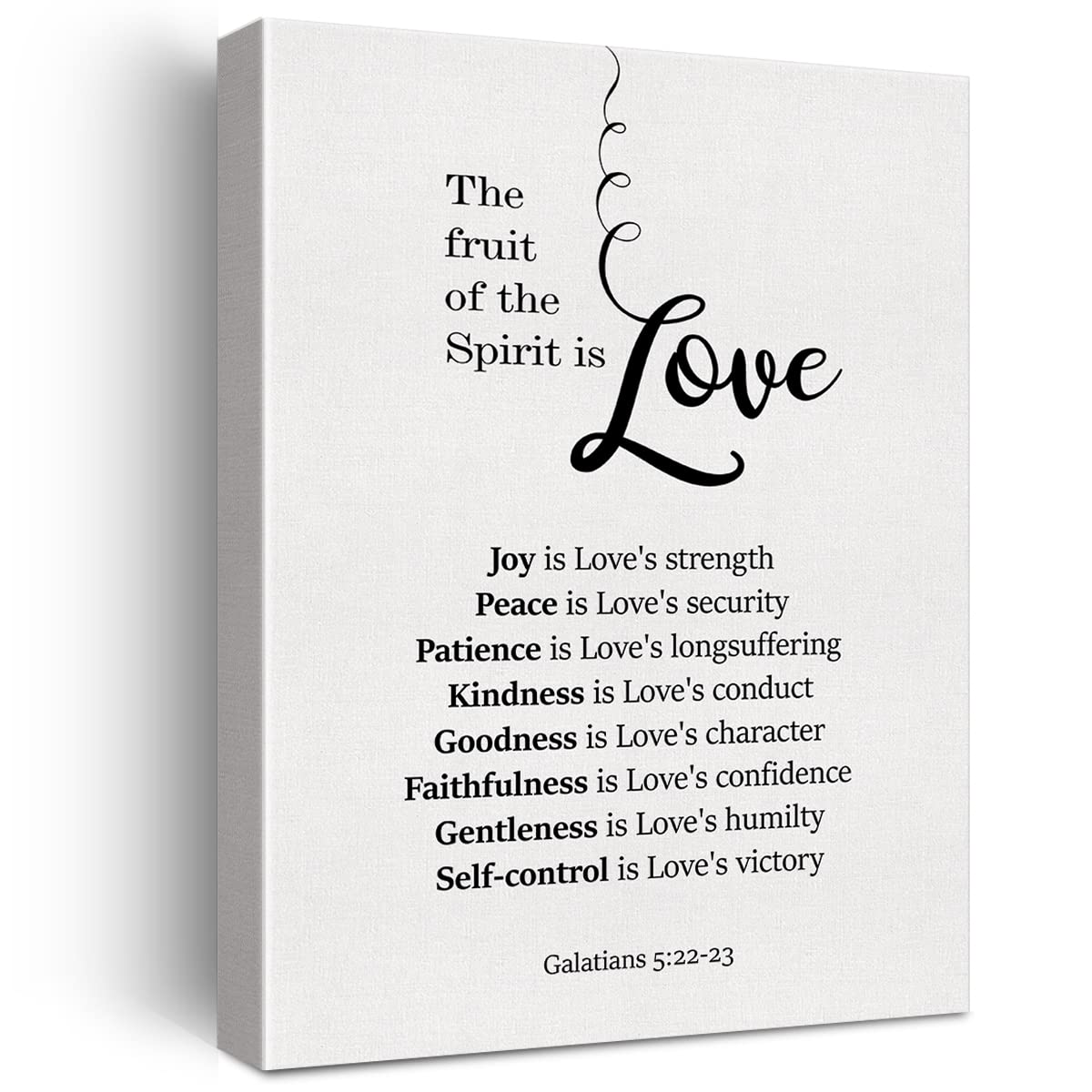 Galatians 5:22-23 Sign Bible Verse Canvas Home Wall Art Decor Scripture Painting 12x15 Fruit of the Spirit Poster Framed Ready to Hang