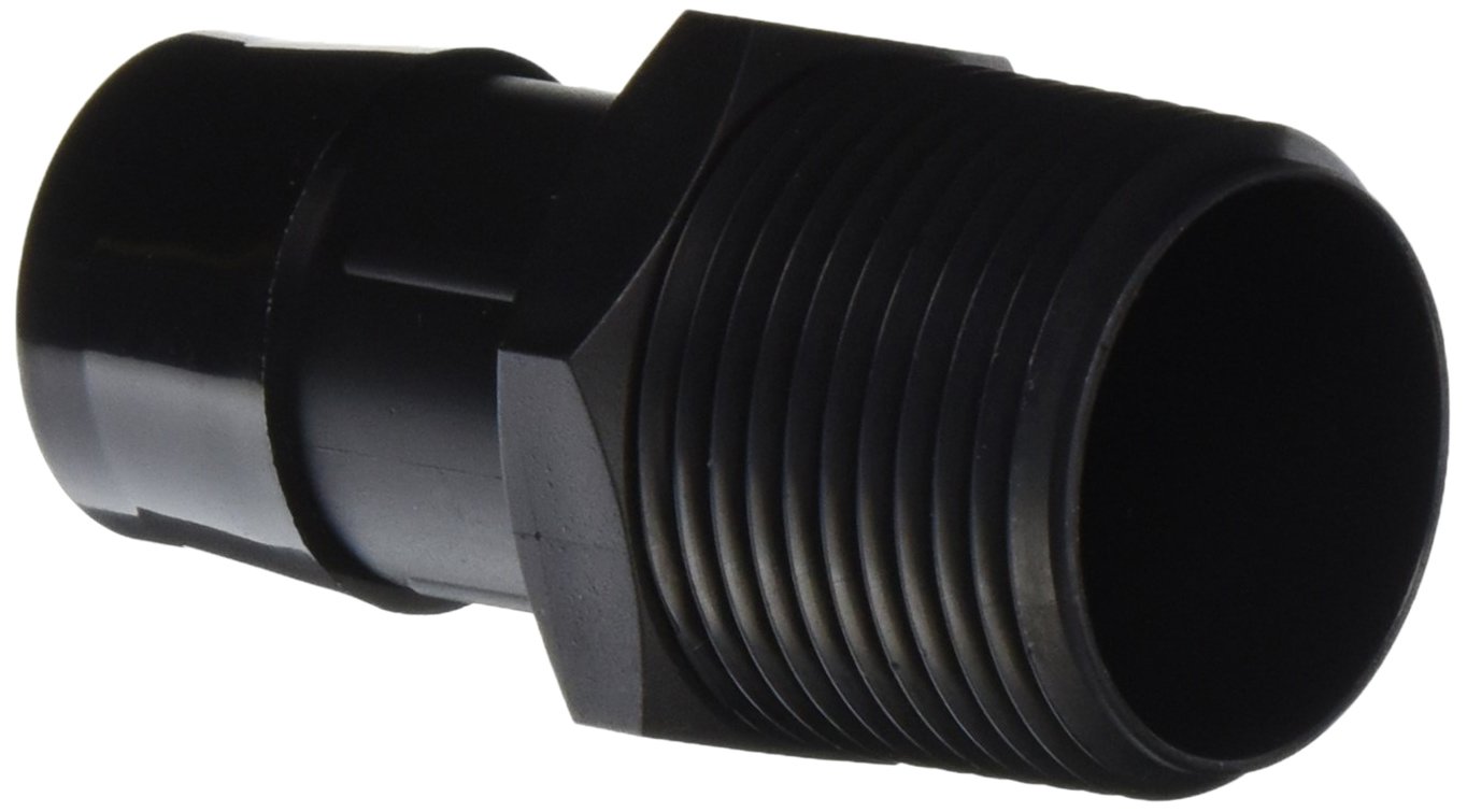 Eldon James A1616BN Black Nylon Adapter Fitting, 111 1/2 NPT to 1