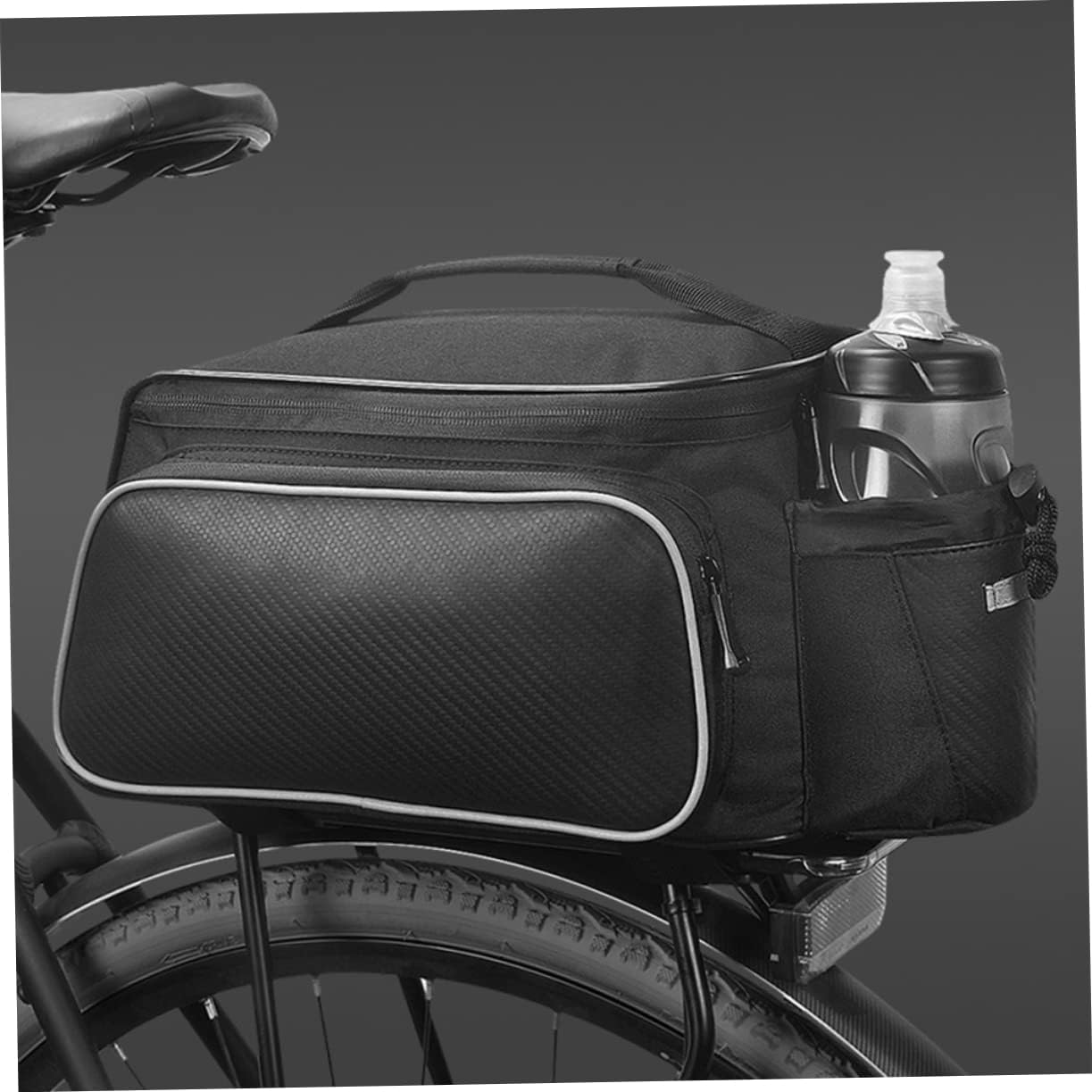 Convenient Back Seat Storage Bag for Biking Multi-functional Cycling Accessories Reflective Stripes for Enhanced Visibility for Mountain and Road Black
