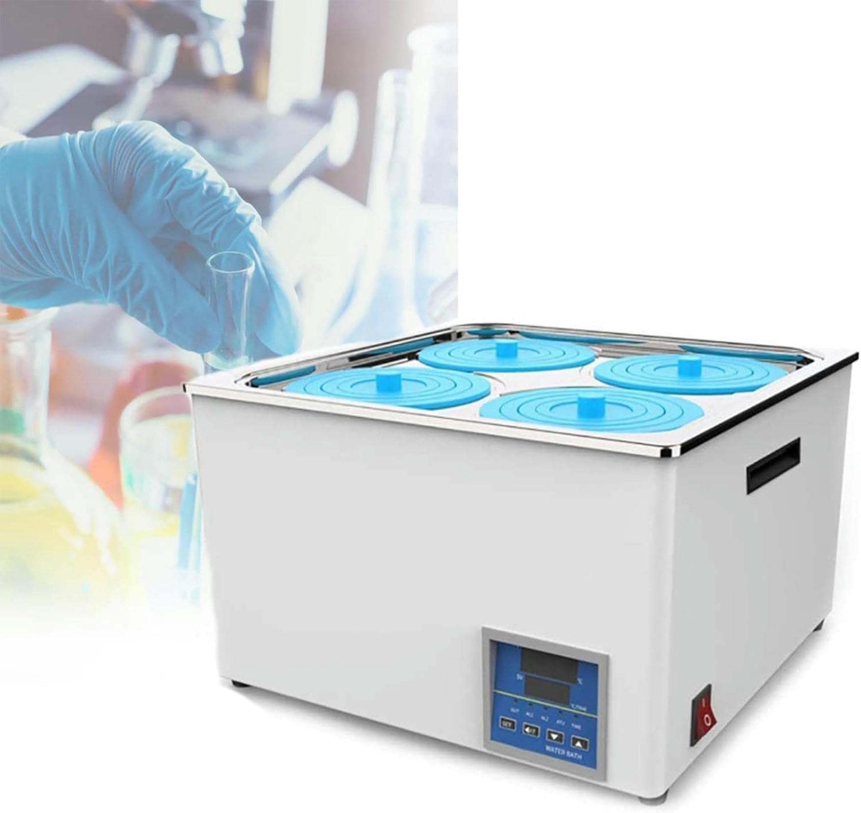 Baño María termostático Digital de Laboratorio, 10 l Baño María termostático eléctrico con 4 Aberturas y Tapas Protectoras para experimentos de Laboratorio