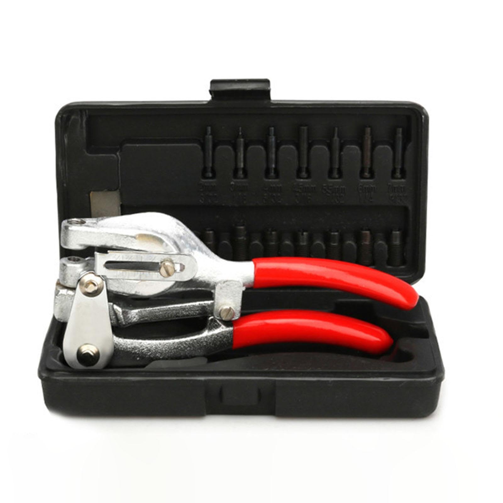 Zestaw do dziurkowania 16 szt. matryc 2 mm – 7 mm, wytrzymały, ergonomiczny uchwyt
