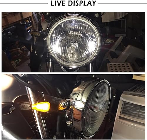 Miniatura 3 de 4 luces direccionales para motocicleta, 14 luces LED delanteras y traseras para motocicleta con lámpara ámbar frío, luz intermitente de 12 V