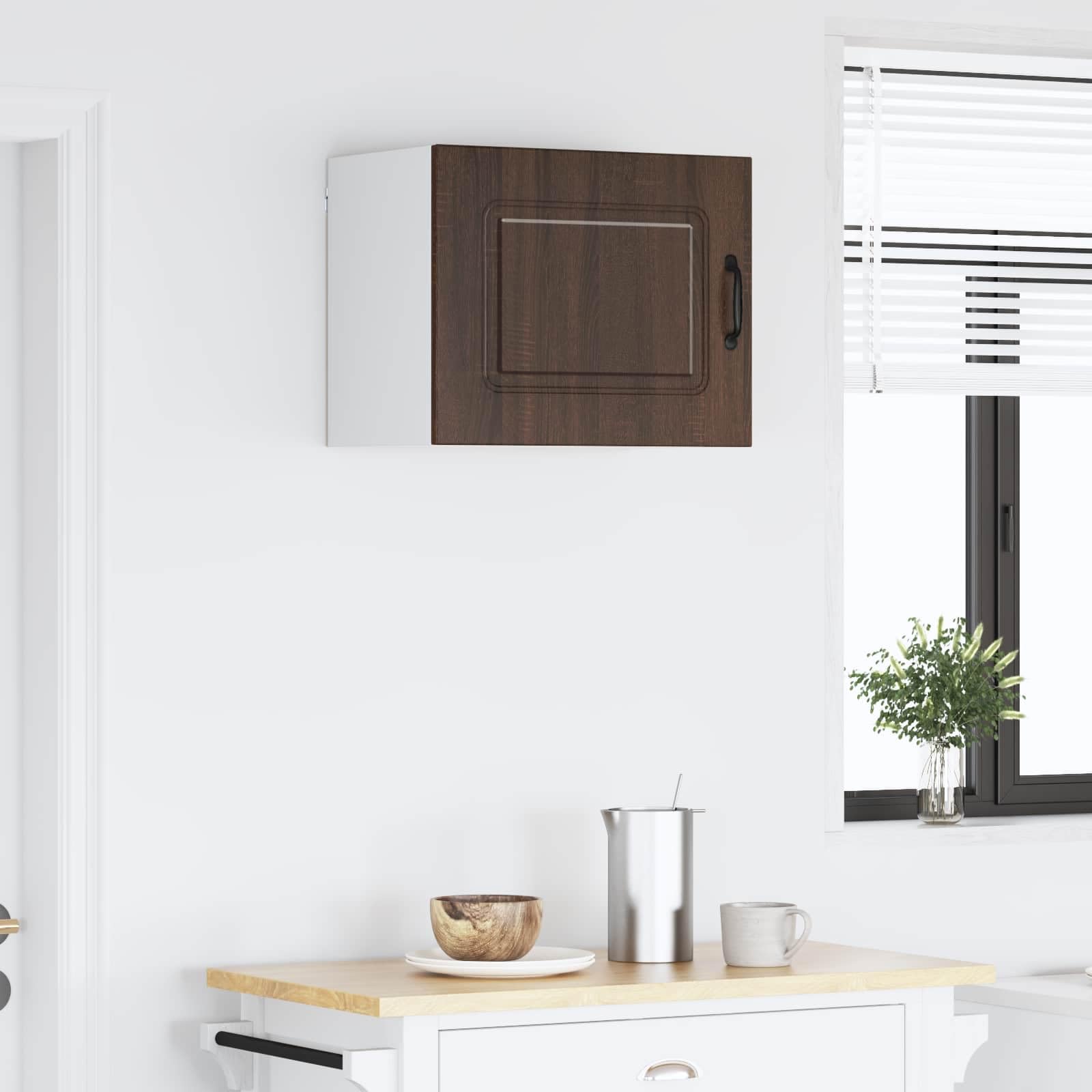 Drewniana wielowarstwowa szafka kuchenna 50 x 31 x 40 cm | 1 drzwi, 2 półki, pojemność 60 kg, wymagany montaż, do nowoczesnej kuchni