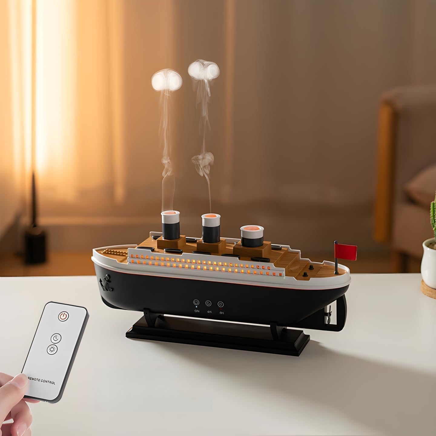 Humidifier Diffuser Titanic Ship Cruise Boat Humidifier with Essential Oil Diffuser, 7 Colour Changing Lights, 2 Spray Modes, 4H/8H Timer, Auto Shut-Off, 250ml-image-44