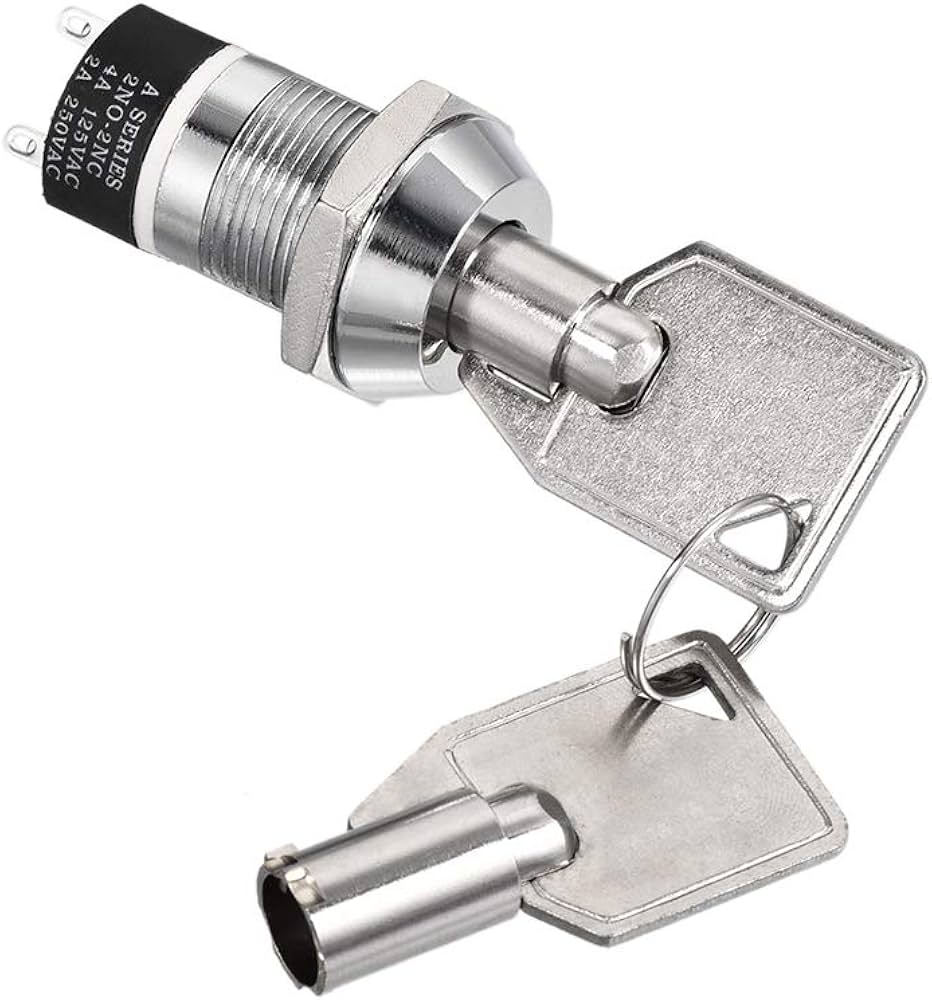 その他 Push2 uxcell 12mm 2 Positions Key Locking Push Button Switch with