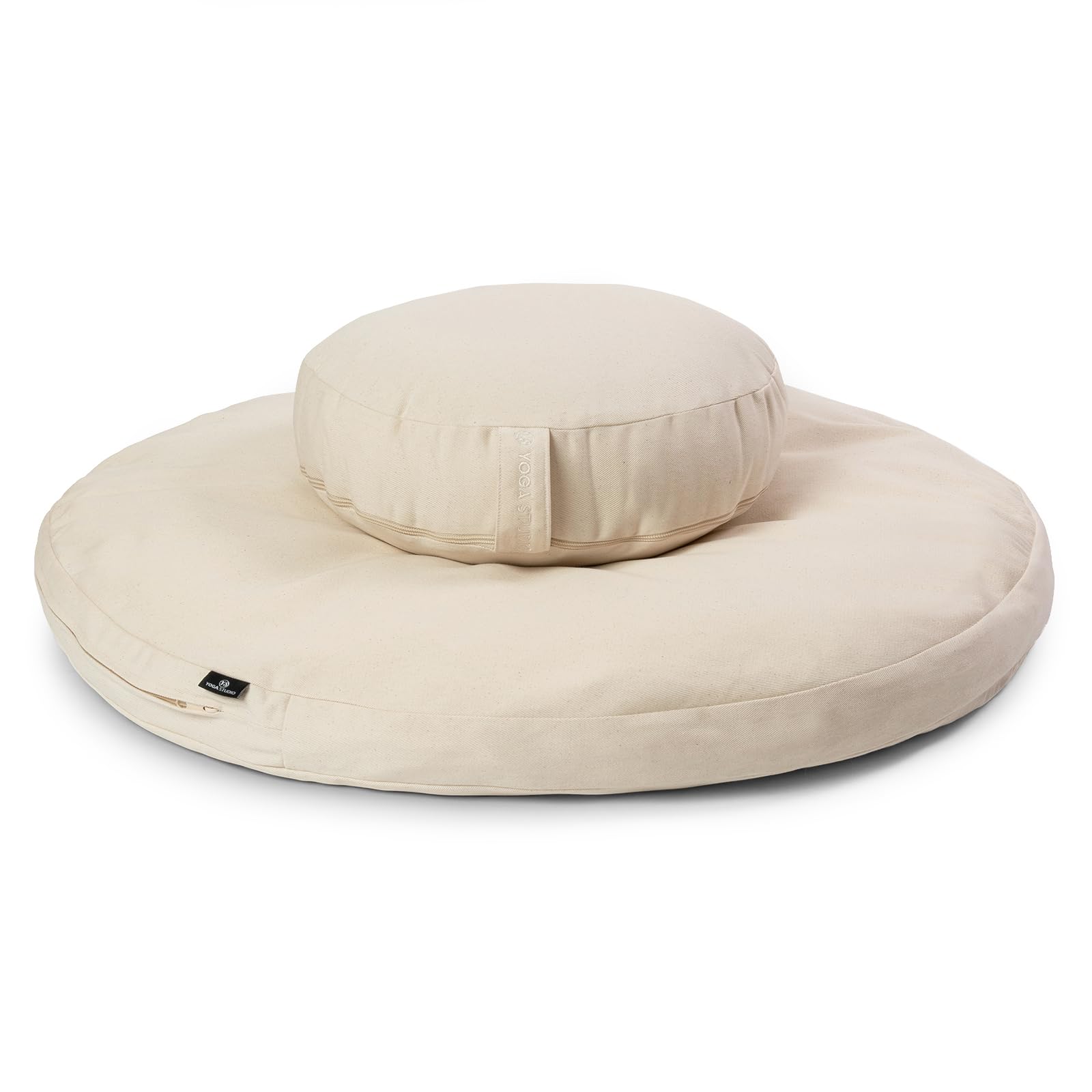 Yoga Studio Kit de coussin de méditation Zabuton bio rond EU – Zafu (Ecru)