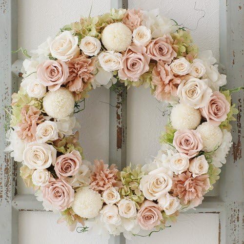 Amazon プリザーブドフラワー リース ホワイトピンク プリザーブドフラワー オンライン通販