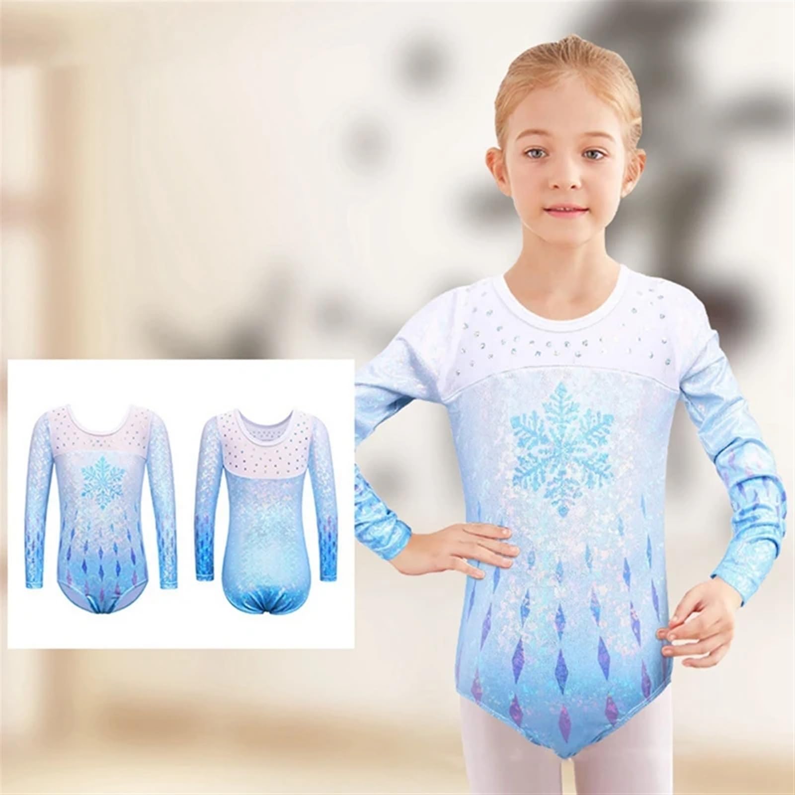 Maillot Gimnasia Ritmica Mono de Ballet for niñas y niños, trajes de baile for niños, leotardo de gimnasia de manga larga for bailarina, tutú de Ballet