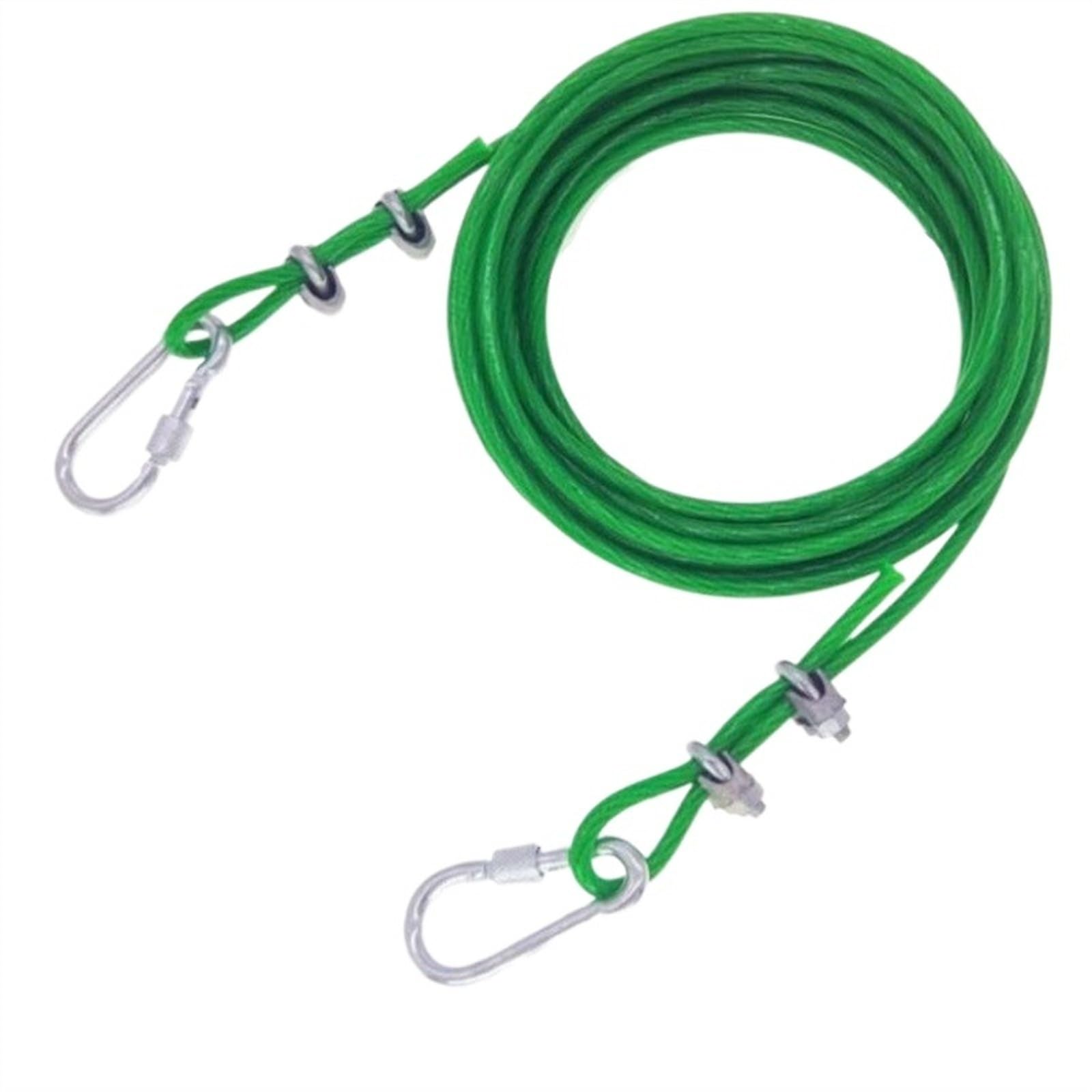 Cable Acero,Cuerda de alambre Cable de acero de 3,0m a 20m, cuerda de alambre Flexible recubierta de PVC verde, acero inoxidable Uso apto para tendedero, estante Uso apto para invernadero, cobertizo d