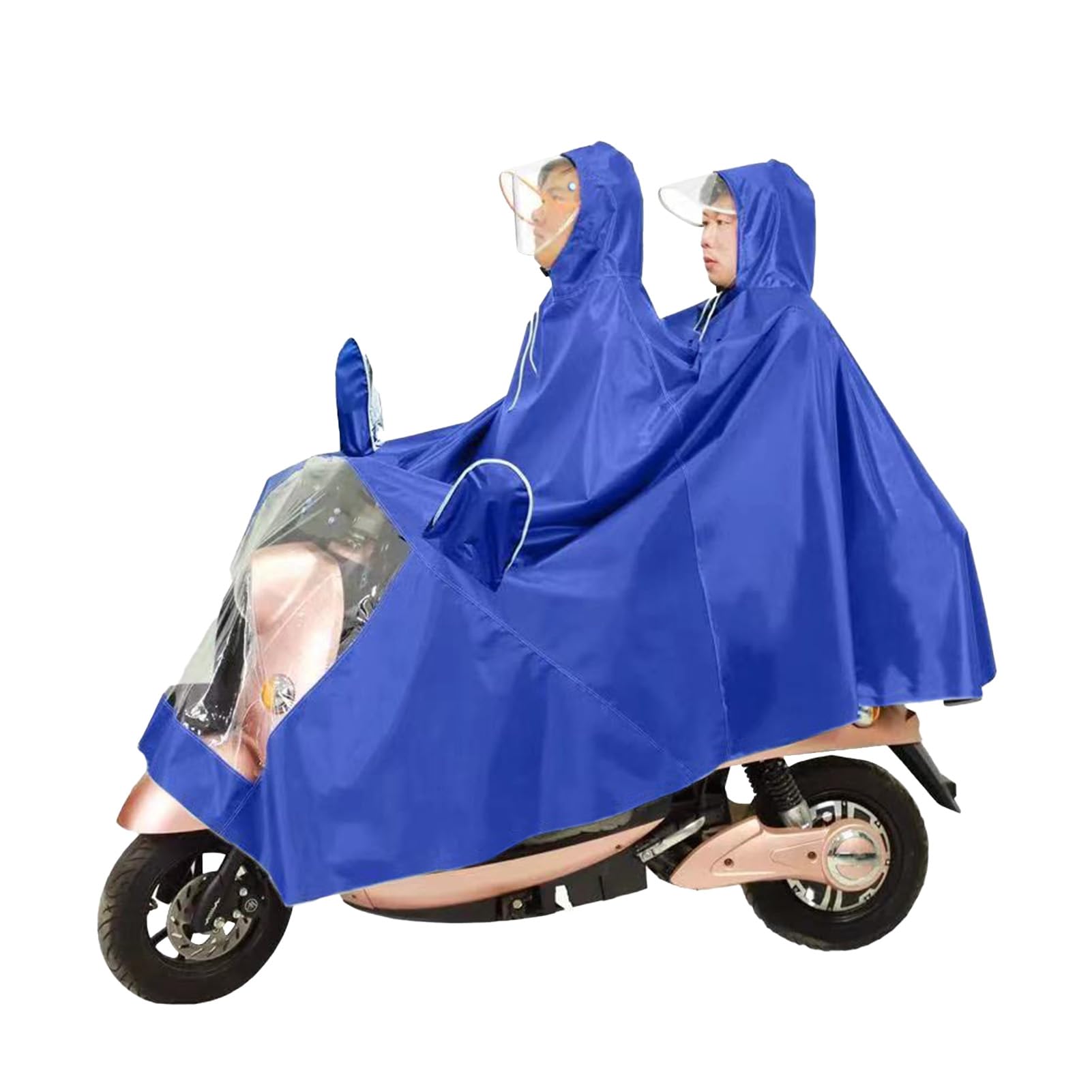 NYSUZHOUJI Motorcycle Poncho Oxford Cloth Raincover Cycling Riding Rain Coat Rainwear with Hat for Outdoor (Blue)