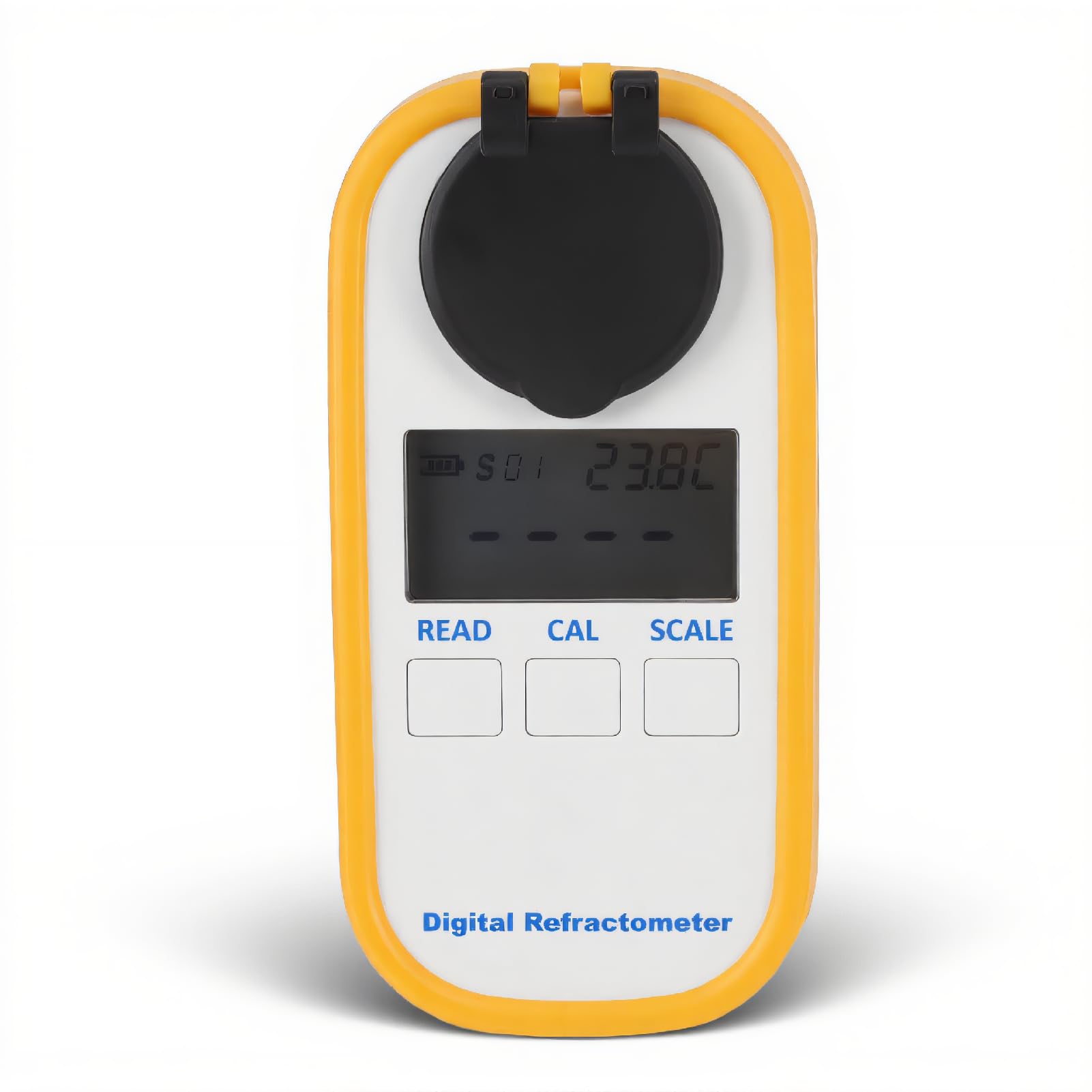 Brix-Refraktometer 0~80%, Digitales Refraktometer, Tragbares Zuckerrefraktometer Zur Messung des Zuckergehalts in Obst, Honig, Ahornsirup und Anderen Zuckerhaltigen Getränken