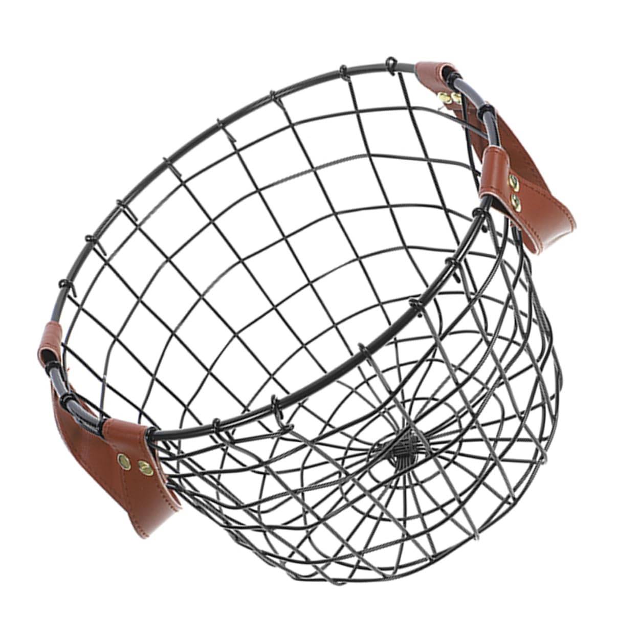 NUOBESTY Cesto Portalegna in Metallo Rotondo con Manico Design Traspirante per Ventilazione Multifunzionale per e Organizzazione Casa Piccolo Contenitore Versatile per Interni ed Esterni