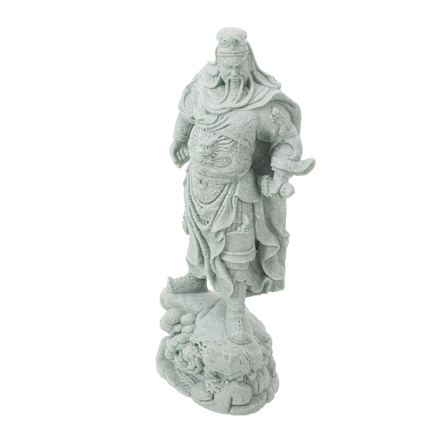 Statue de Guan Yu en pierre ornement de bureau zen pour salon et espace de travail