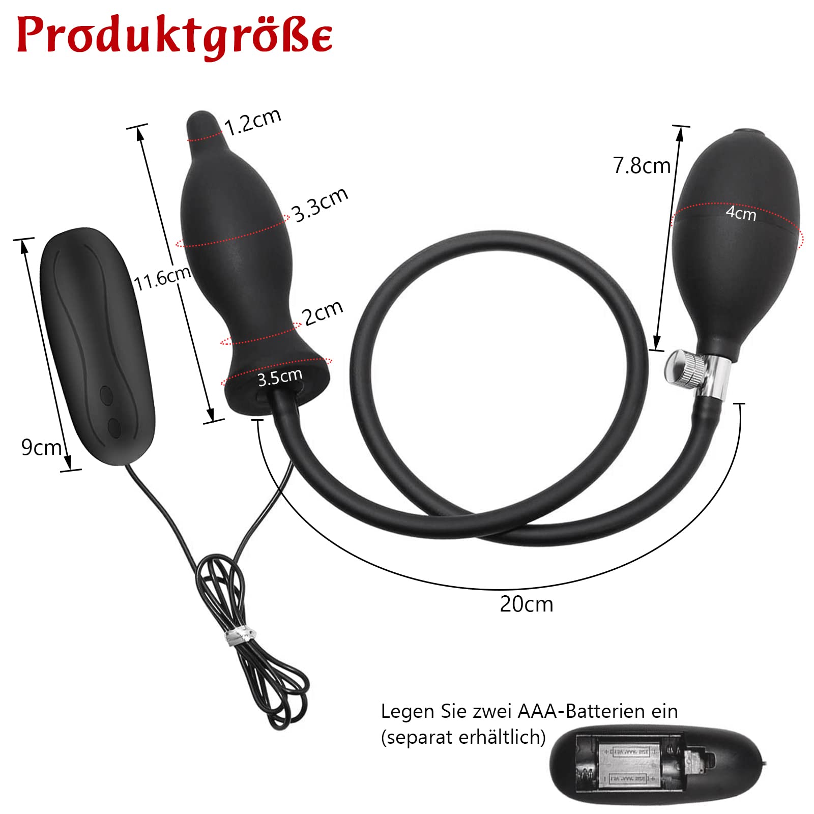 BDSMYEE Plug Anales con Vibración, 10 Modos Vibradorador, Inflable Plug Anal para Mujer Hombre, Dildo Anal Plug Dilatador Butt Plug Consolador, Juguetes eróticos para pareja sexuales