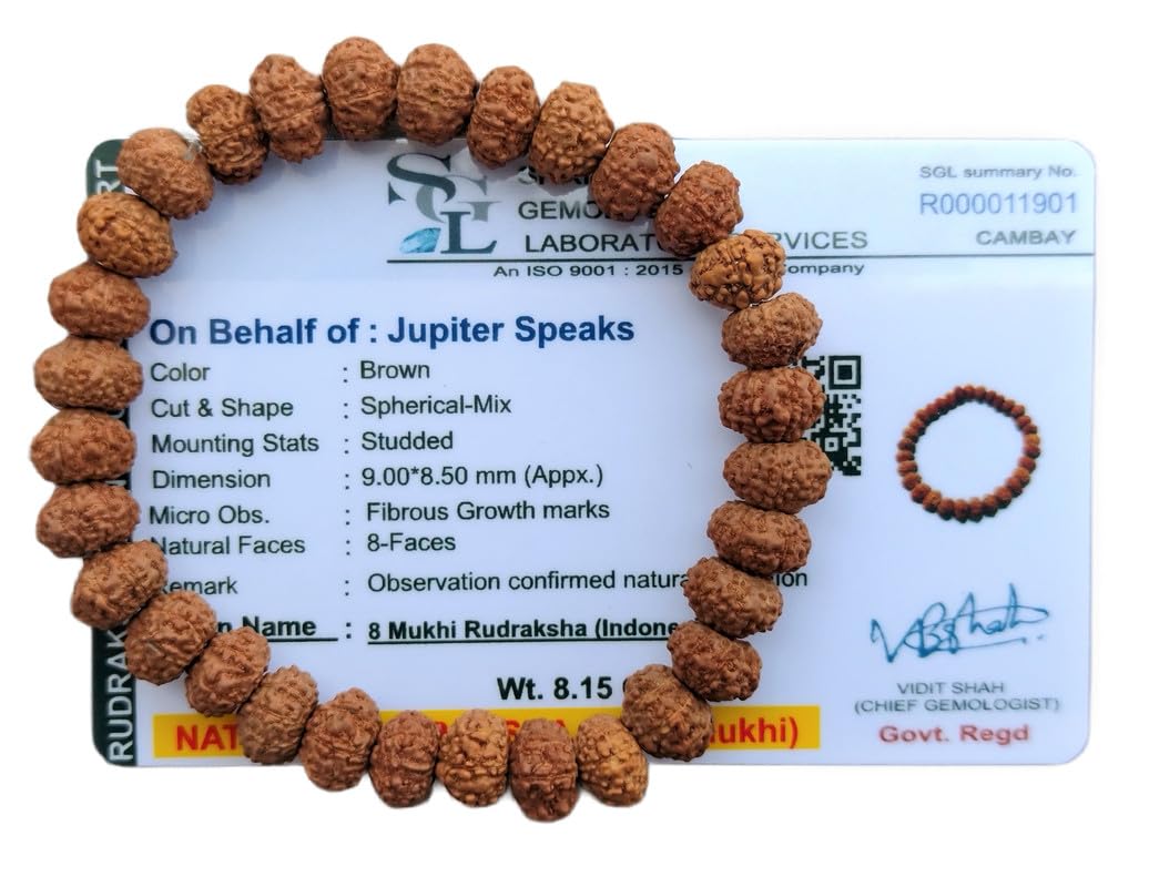 See full amazon price history chart for Jupiter Speaks 8 Mukhi Rudraksha Bracelet with Lab Certificate for Men and Women Jupiter Speaks 8 Mukhi Rudraksha Bracelet with Lab Certificate for Men and Women (B0C7N8DCW8) Amazon Price History, Amazon Price Tracker