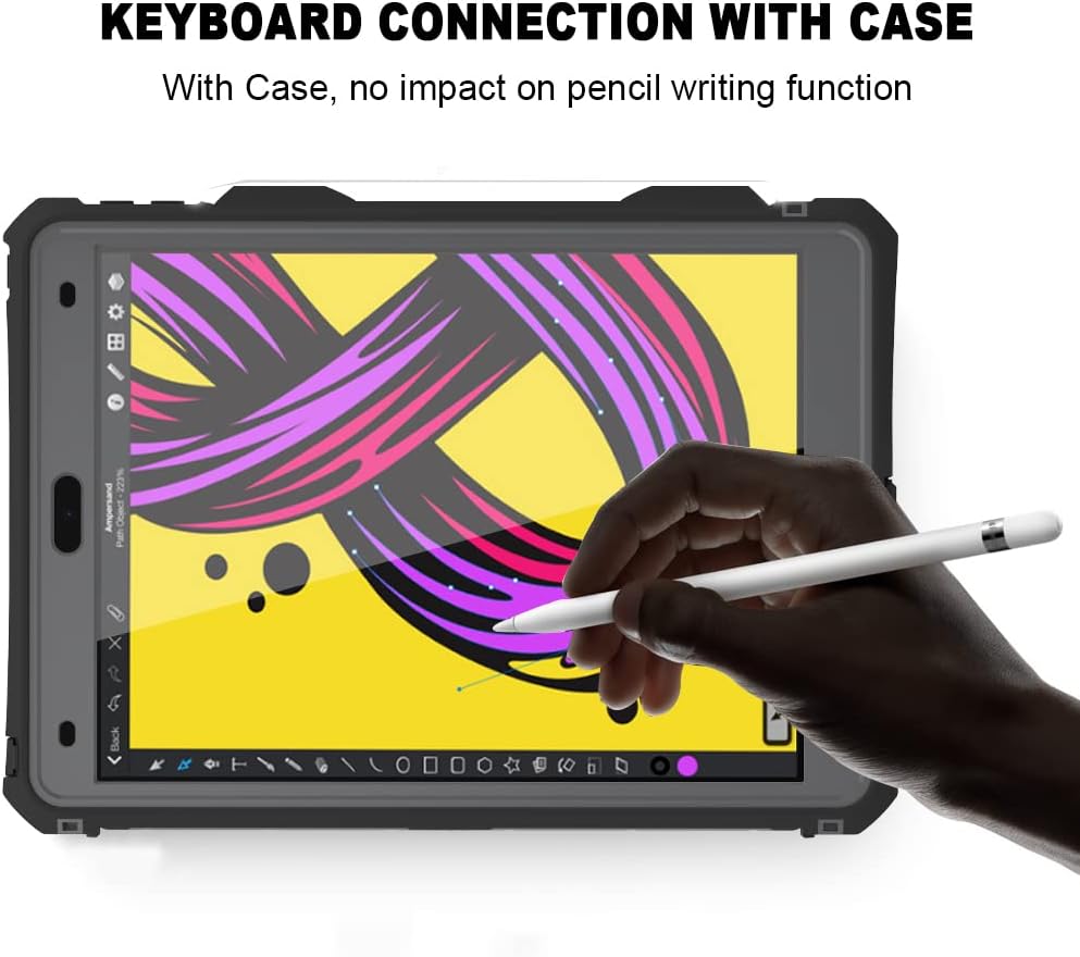 MRUOZRUI 10.2 Waterproof Case Compatible with iPad 9th 8th 7th Generation 2021/2020/2019, Built-in Screen Protector with Strap Stand Pencil Holder, Full Body Heavy Duty Protective Shockproof