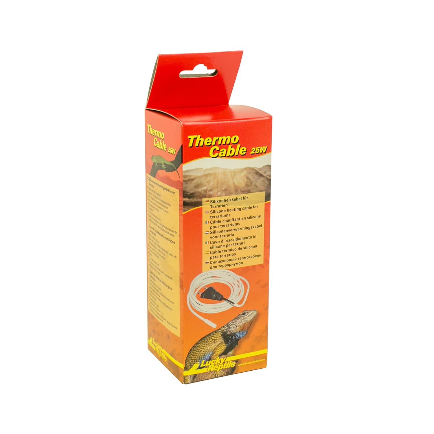 Lucky Reptile Thermo Cable - 25 W Cable Calefactor Impermeable para terrarios - Cable de 4,8 m con 1,5 m de alimentación fría - Calentamiento rápido y Calor Uniforme - Accesorios para terrario