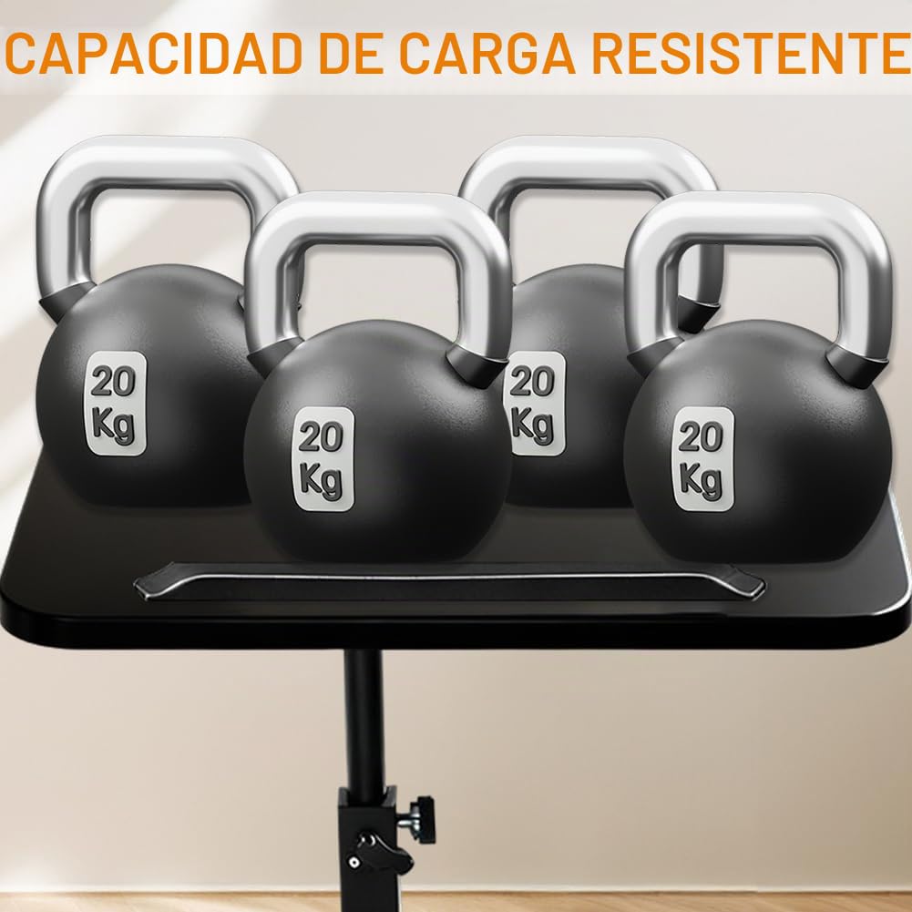 Mesa auxiliar en forma de C, giratoria 360°, mesa de salón, mesa de teléfono, mesa de sofá regulable en altura (45-80 cm) con tablero inclinable, pequeña mesa auxiliar para sofá, cama y espacios